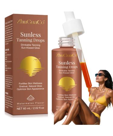 CLFJLXYX Tanning drops to drink 2025 selftanning drops for sunless tanning improve natural complexion melanin boost without sun damage for all skin types 60ml