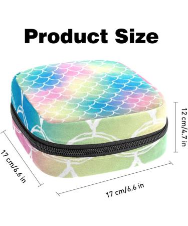 Large Mermaid Scales Storage Bags for Women's Bandages - Multi-Color Zipper Pockets for Menstrual Cups & Period Inserts - Buy Online on GoSupps.com