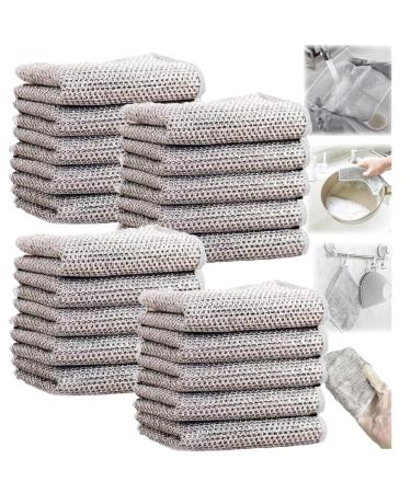 Foodypopz Kitchen Rag Wire Dishwashing Rag Foody Popz Wire Rag Kitchen Cloths for Cleaning Counters Multipurpose Wire Dishwashing Rags for Wet and Dry for Kitchen Sinks (20pcs)