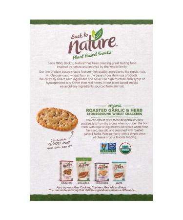 Back to Nature Non-GMO Crackers - Organic Roasted Garlic & Herb (6 oz) | Healthy Snack Option - Buy Online on GoSupps.com