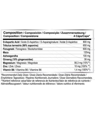 Testosterone Men - T9 Testo Booster - 120 Vegan Capsules - Testosterone Bodybuilding - Testosterone Man Bodybuilding - Tribulus Fenogreco Maca Ashwagandha Ginseng - Testosterone - Buy Online on GoSupps.com