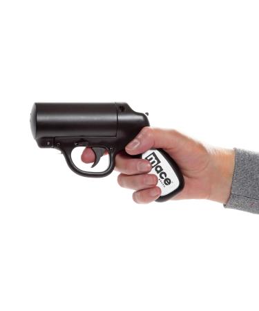Mace Brand Pepper Spray Gun with Strobe LED or Gun Holster, Black