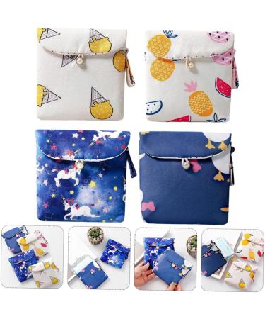 Cotton Napkin Holder Bags - Set of 4 | Aunt's Towel & Menstrual Pad Storage Travel Organizer | Napkin Bags Pouch for Convenient Storage - Buy Online on GoSupps.com