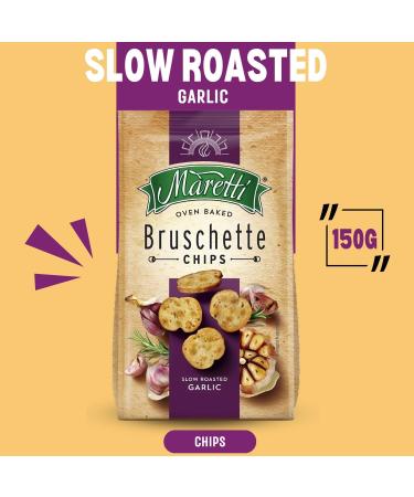 Maretti Bruschette Chips Packet Pick N Mix - Choose From 5+ Flavours | Slow Roasted Garlic Tomato Olives & Oregano Mediterranean Vegetables Sweet Basil Pesto - Pack of 5 x 150g - Buy Online on GoSupps.com