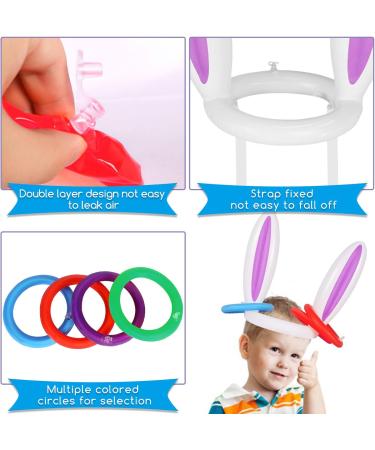 Easter Inflatable Bunny Ring Toss Game - 2 Sets, 8 Rings, Pump Included - Indoor & Outdoor Kids Party Game - Buy Online on GoSupps.com
