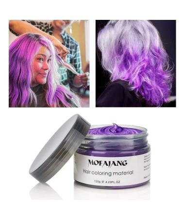 Mofajang Hair Wax Dye Styling Cream Mud - Purple | Washable Temporary Natural Hairstyle Color Pomade - Buy Online on GoSupps.com