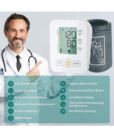 Upper Arm Blood Pressure Monitor with Extra Large Cuff - LCD Screen, Automatic Digital BP Machine for Home and Travel Use (Off-White) - Buy Online on GoSupps.com