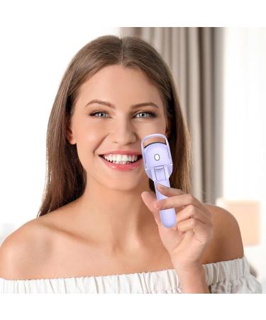 Eyelashes Curler - Portable Electric Lash Curling Tool - Women Natural Eye Lash Tool Rapid Heat-up with Temperature Control Long Lasting Eyelash Curling Tool for Perfect Eyelashes Purple - Buy Online on GoSupps.com