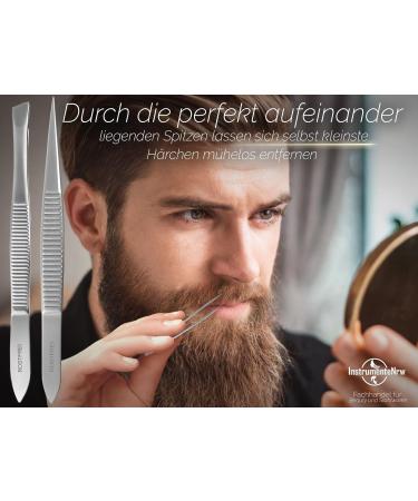 Premium Stainless Steel Hair Tweezers Set - Slanted & Pointed for Precision Grooming | International Shipping Available - Buy Online on GoSupps.com