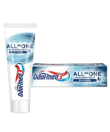 Odol-med3 All in One all-round protection breath freshening toothpaste 75ml - for a clean and extra fresh mouth feeling. 75 ml (1 pack)