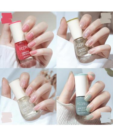 TBeautfave Nail Polish Set Glitter Nail Varnish Sets Quick Dry & Long Lasting Pink Green Nail Polish Water Based Natural Nail Varnish Sets for Women DIY Nail Art - No Need Cure 01Glitter - Buy Online on GoSupps.com