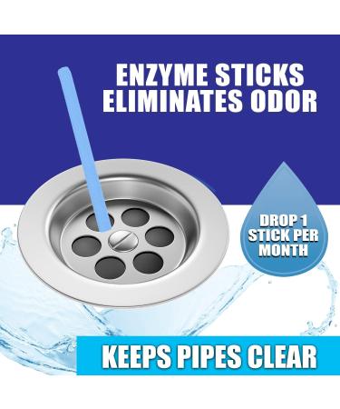 Drain Sticks Cleaner and Deodorizer pack of 12 Non-Toxic Enzyme Formula to Eliminate Odours and Helps Prevent Clogged Drains Septic Tank Safe - Buy Online on GoSupps.com