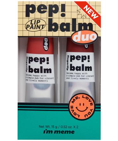 I'M MEME Pep!Balm Duo | Two Shades in One Set (004 Corner & 005 Brink) | Multi-use Lip and Cheek Tint with Shea Butter | Liquid Blush and Lip Stain Balm in One | Limited Edition | Amazon Exclusive | Gift Sets For Women | K…