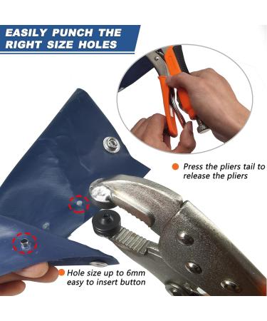 Snap Pliers for Metal Snaps  Heavy Duty Snap Fastener Tool Kit with 3 Dies& 60-Set Stainless Steel 15mm Snaps  for Boat Cover/Tarp/Marine Canvas/Leather Snaps Installation/Replacement-by MinliGUY - Buy Online on GoSupps.com