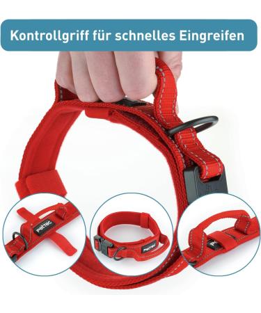Buy Pettec Neoprene & Nylon Dog Collar Softly Padded Water-Repellent Adjustable for Small & Large Dogs Red L (51-61 cm) Durable & Comfortable - Buy Online on GoSupps.com