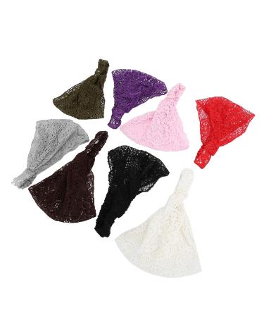8 Pieces Lace Headbands for Women & Girls | Elegant Elastic Hairwraps | Fashion Hair Accessories | 8 Colors - Buy Online on GoSupps.com