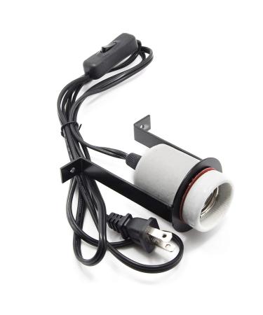 Reptile Ceramic Heat Lamp Holder Pet Heater Bracket for Heat Lamp Bulb(Lamp Bulb Not Included) White