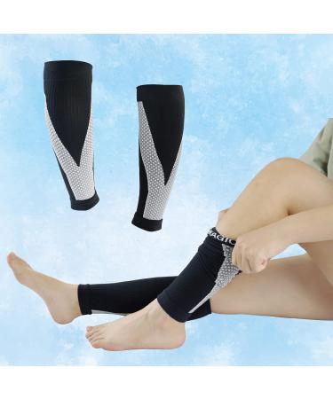 M Magic Sport Kinesiology Taping Compression Calf Sleeves - Unisex Medium-Large Black for Running Hiking Cycling & Jogging - International Shipping Available - Buy Online on GoSupps.com