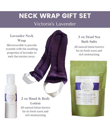Victoria's Lavender Neck Wrap Gift Set | Lavender Bath Salts & Lotion | Spa Kit for Women | Premium Skin Care & Self-Care Products - Buy Online on GoSupps.com