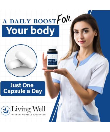 Living Well with Dr. Michelle Vitamin D3 10 000 IU with K2 Immune Teeth Bone Health Support Non-GMO Gluten & Dairy Free 60 Day Supply 60 Capsules - Buy Online on GoSupps.com