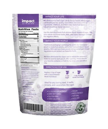 Monk Fruit Allulose Sweetener 4lb Bag - Zero Calorie Blend | Keto Friendly | Plastic Free Packaging - Buy Online on GoSupps.com