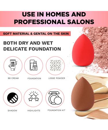 5 Piece Latex Free Makeup Sponges Set - Multicolored Oval Foundation Blenders for Liquid Cream & Powder Cosmetics - Ideal for Flawless Application - Buy Online on GoSupps.com