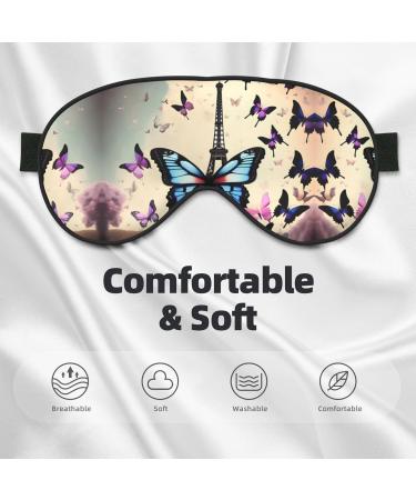 Romantic Paris Eiffel Print Eye Mask | Soft Sleep Eye Cover for Travel & Naps Perfect for Men & Women - Buy Online on GoSupps.com