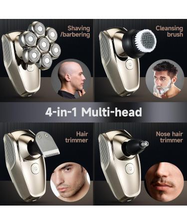 Premium 7D Bald Men's Shaver | Waterproof Electric Razor with Nose Trimmer - Men's Grooming Kit with LED Display & USB Charging - Buy Online on GoSupps.com