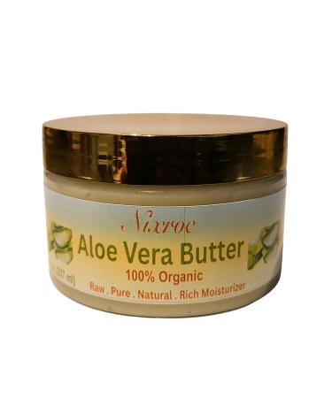Aloe Vera Butter 100% Organic & Pure Natural & Unrefined. Skin Moisturizer For Face Body & Hair. Moisturizer For any type of Skin Aloe Vera Butter 8 Ounce (Pack of 1)