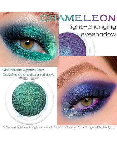 Chameleon Chrome Eyeshadow Palette Duo - Purple Emerald Green Blue Duochrome Set | High Pigment Shimmer | Concrete Minerals Loose Powder 2g 03&04 - 2 Count (Pack of 1) - Buy Online on GoSupps.com