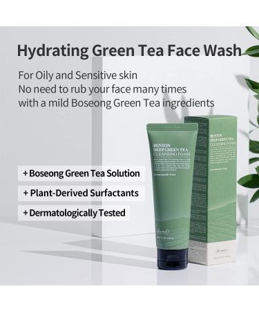 Benton Deep Green Tea Cleansing Foam 4.23 oz - Gentle Facial Cleanser for All Skin Types - Buy Online on GoSupps.com