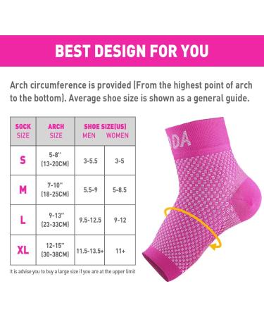 AVIDDA Plantar Fasciitis Compression Socks with Arch Supports - Pain Relief for Arthritis, Sports, Men and Women (Pink, Size L) - Buy Online on GoSupps.com