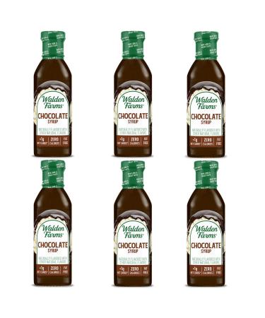 Walden Farms Chocolate Syrup, 12 oz., 0g Net Carbs Keto Friendly, Non-Dairy, No Gluten, and Sugar Free, Sweet and Delicious Flavor for Pancakes, Waffles, French Toast, 6 Pack