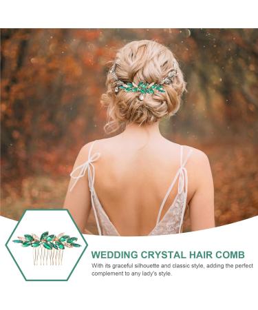 Abaodam Crystal Bride Wedding Hair Comb Rhinestone Bridal Hair Clip Sparkly Hair Piece Gem Hair Accessories for Women and Girls Green - Buy Online on GoSupps.com