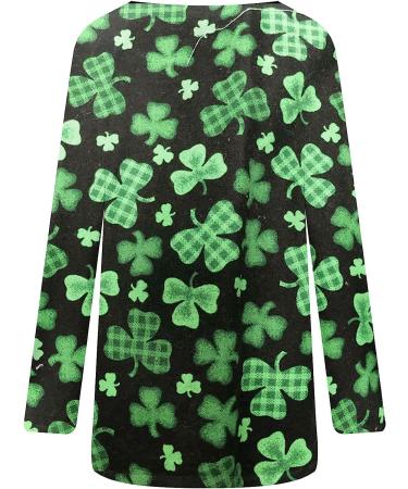 St. Patrick's Day Women's Printed Sweater Tunic - Long Sleeve Blouse for Casual Wear in Large Black - Buy Online on GoSupps.com