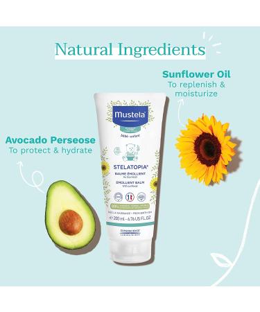 Mustela Stelatopia Emollient Balm with Sunflower - 6.76 fl oz (200 ml) for Sensitive Skin - Buy Online on GoSupps.com