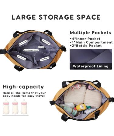 SONARIN Large Capacity Waterproof Baby Nappy Changing Tote Bag Stylish Baby Changing Bag Satchel Messenger Bag Portable Travel Diaper Bag with Stroller Straps & Changing Mat Black - Buy Online on GoSupps.com