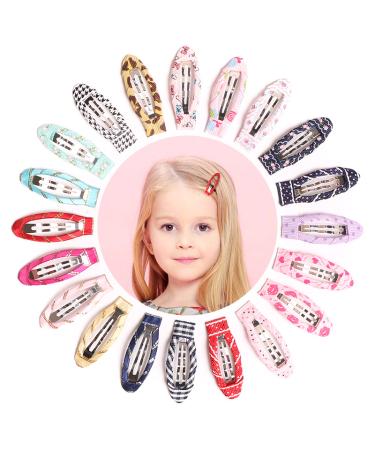 20Pcs 2 Inch No Slip Snap Hair Clips Ribbon Wrapped Barrettes for Girls, Toddlers, Kids, Women - Hair Accessories - Buy Online on GoSupps.com