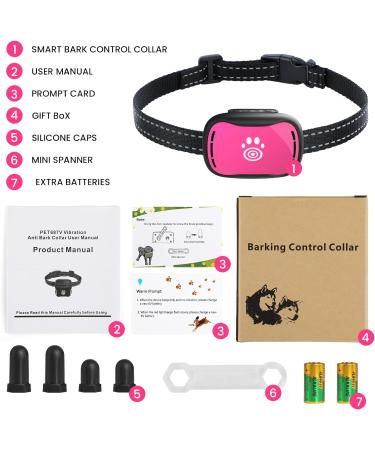 Small Dog Bark Collar - Adjustable Anti-Barking Device with Beep and Vibration - Humane Deterrent for Small to Medium Dogs - Pink - Buy Online on GoSupps.com