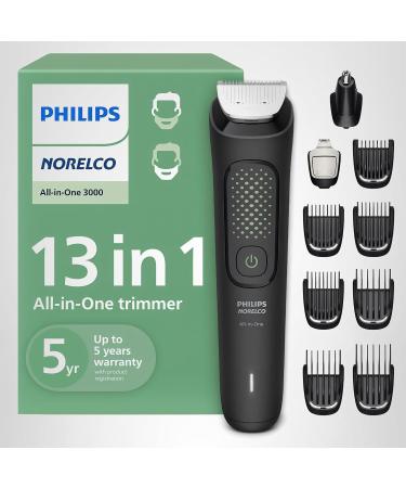 Philips Norelco Multi Groomer All-in-One Trimmer Series 3000-13 Piece Mens Grooming Kit for Beard, Face, Nose, Ear Hair Trimmer and Hair Clipper - NO Blade Oil Needed, MG3740/40 Latest Version - Buy Online on GoSupps.com
