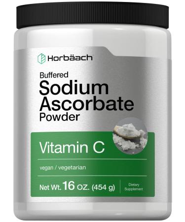 Buffered Sodium Ascorbate Vitamin C Powder | 16 oz | Vegan Non-GMO and Gluten Free Supplement | by Horbaach
