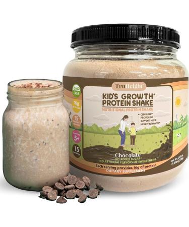 TruHeight Growth Protein Shake Ages 5+ (Chocolate) - Vital Nutrients, Vitamins, & Minerals Developed by Pediatricians - Immune Support for Kids, NonGMO, Gluten-Free, Protein Powder Snacks