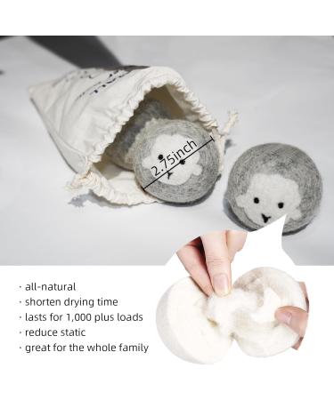 Handmade Organic Wool Dryer Balls - 6 Pack XL 100% Natural New Zealand Wool Reusable & Baby Safe Reduces Drying Time & Odorless - Buy Online on GoSupps.com