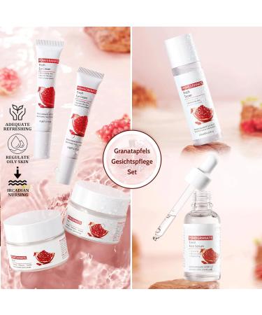 Women Gift Sets 8 Pieces Pomegranate Beauty Products: Cleanser Toner Eye Cream Serum Face Cream - Moisturizes Nourishes Skin Reduces Wrinkles - Buy Online on GoSupps.com