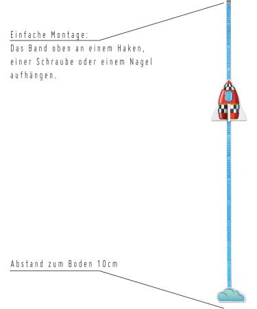 Children s Wooden Height Chart - Rocket Motif Growth Meter & Measuring Stick - Rollable Made in Germany - Buy Online on GoSupps.com