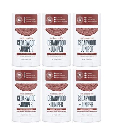 Schmidt's Natural Deodorant Cedarwood + Juniper 2.65 Oz (6 Pack) Cedarwood + Juniper 2.65 Ounce (Pack of 6)