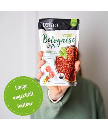 Lotao Vegan Bolognese Sauce - 10x320g | Organic Veggie Hack for Healthy Vegetarian & Vegan Meals | No Additives No Soy - Buy Online on GoSupps.com