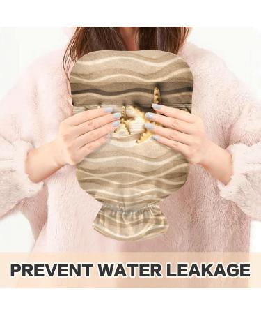 Naanle Beach Wood Seestern Hot Water Bottle with Cover - 1L Transparent Heat Bottle for Bed Hand & Feet Warmer Pain Relief & Cold Therapy - International Shipping Available - Buy Online on GoSupps.com