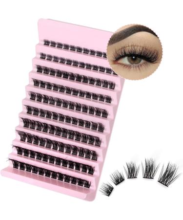 Riya Lash Clusters 120Pcs DIY Eyelash Extensions Natural Look Wispy Fluffy Lashes D Curl 8-16MM Individual Reusable DIY at Home - RY-02 - Buy Online on GoSupps.com