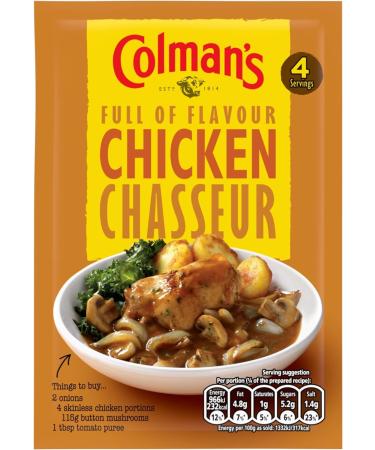 Colmans Chicken Chasseur Recipe Mix - Pack of 6 43g Each Gourmet Cooking Blend Classic French Flavour Easy Meal Preparation Savoury Chicken Dish Mix - Buy Online on GoSupps.com